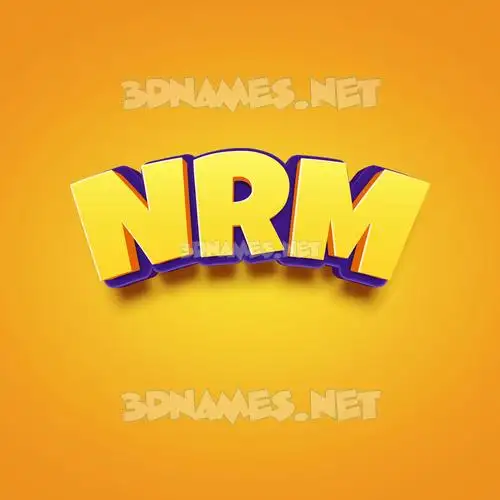 nrm in Orange Toon style - 3D name wallpaper