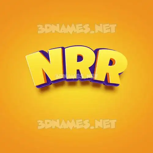 nrr in Orange Toon style - 3D name wallpaper