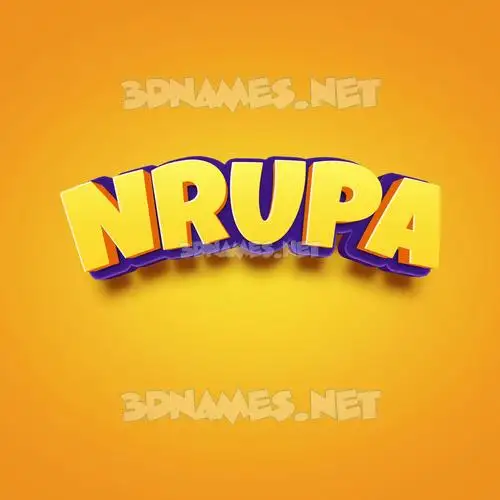 nrupa in Orange Toon style - 3D name wallpaper