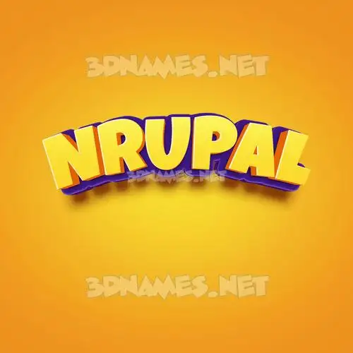 nrupal in Orange Toon style - 3D name wallpaper