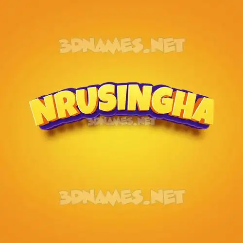 nrusingha in Orange Toon style - 3D name wallpaper