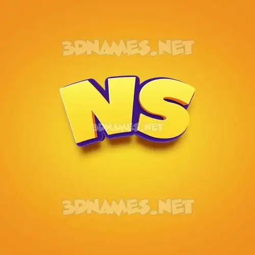 ns in Orange Toon style - 3D name wallpaper ns in Orange Toon style - 3D name wallpaper