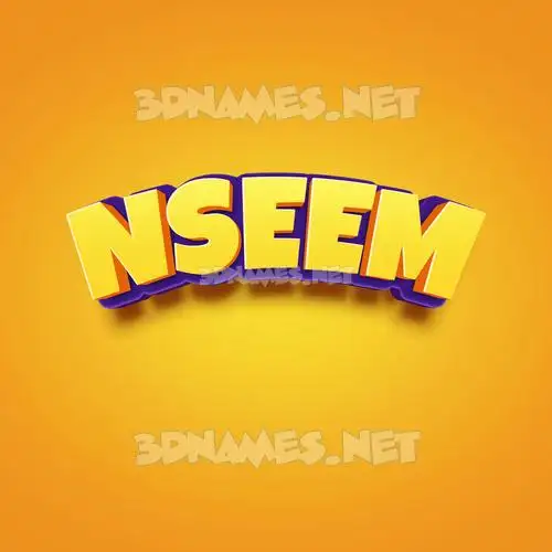 nseem in Orange Toon style - 3D name wallpaper