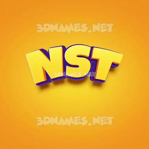 nst in Orange Toon style - 3D name wallpaper