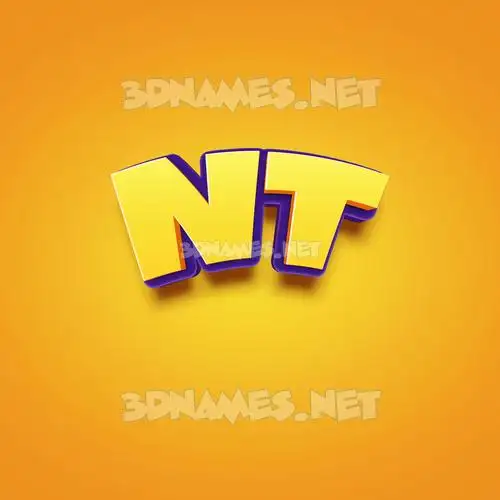 nt in Orange Toon style - 3D name wallpaper