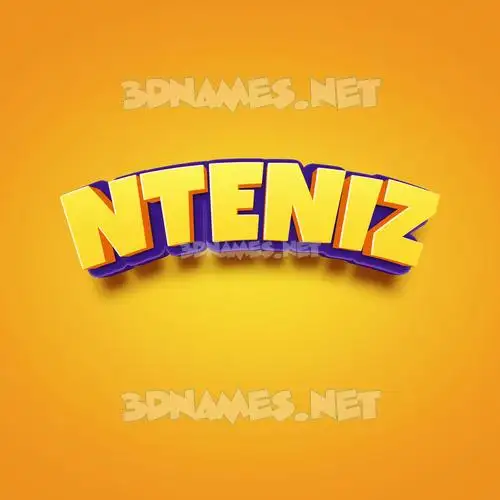 nteniz in Orange Toon style - 3D name wallpaper