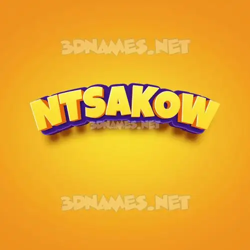 ntsakow in Orange Toon style - 3D name wallpaper