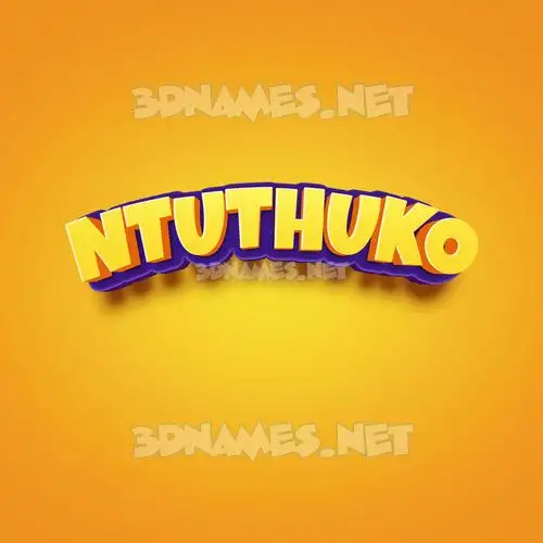 ntuthuko in Orange Toon style - 3D name wallpaper