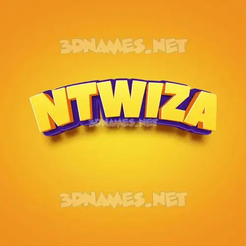 ntwiza in Orange Toon style - 3D name wallpaper