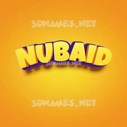 nubaid in Orange Toon style - 3D name wallpaper