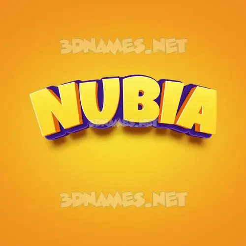nubia in Orange Toon style - 3D name wallpaper