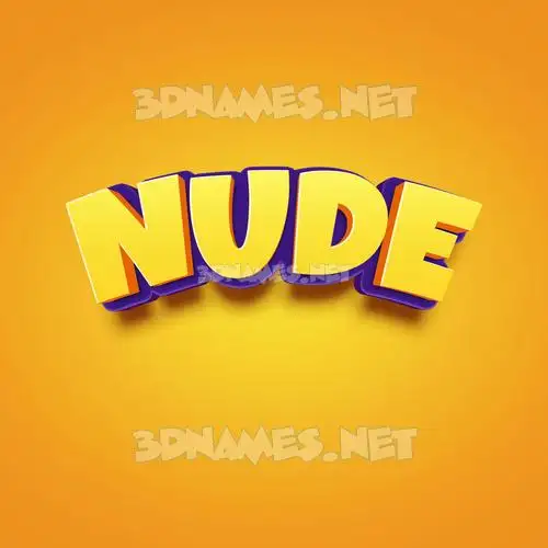 nude in Orange Toon style - 3D name wallpaper
