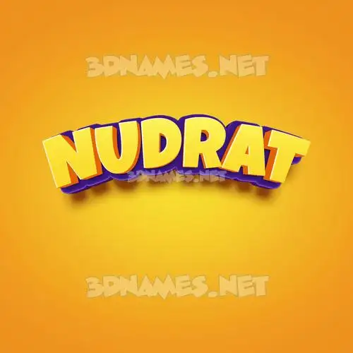 nudrat in Orange Toon style - 3D name wallpaper nudrat in Orange Toon style - 3D name wallpaper