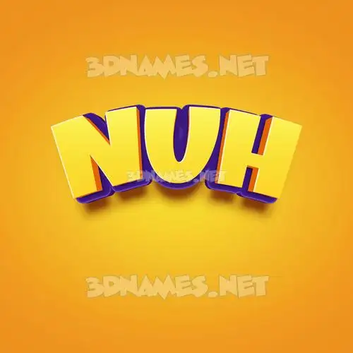 nuh in Orange Toon style - 3D name wallpaper