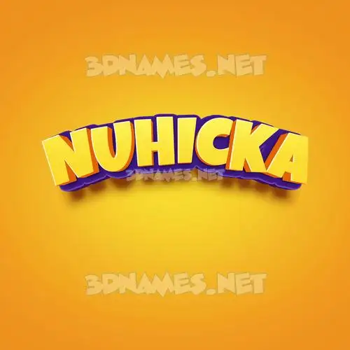 nuhicka in Orange Toon style - 3D name wallpaper