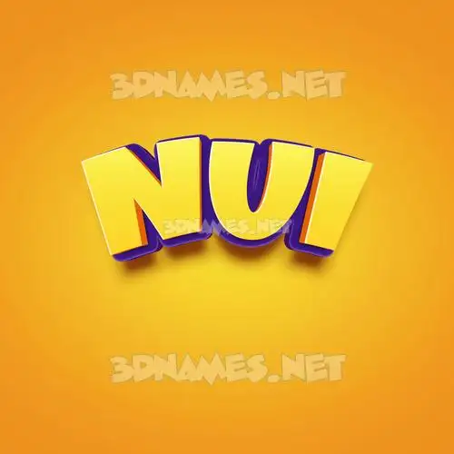 nui in Orange Toon style - 3D name wallpaper