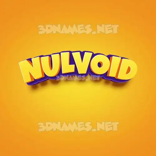 nulvoid in Orange Toon style - 3D name wallpaper