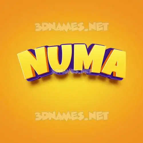 numa in Orange Toon style - 3D name wallpaper