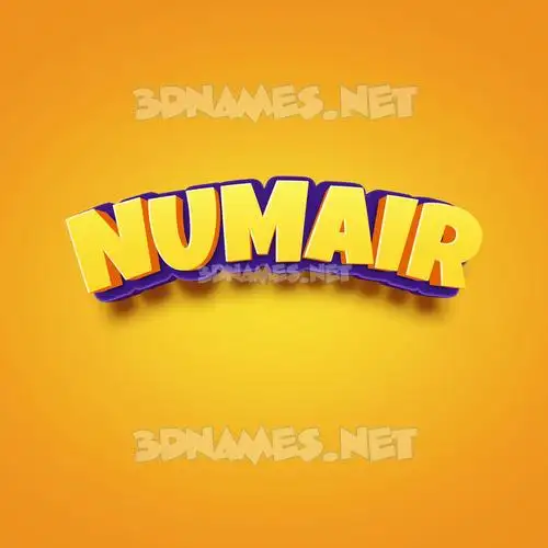 numair in Orange Toon style - 3D name wallpaper