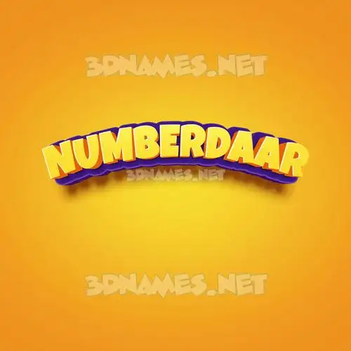 numberdaar in Orange Toon style - 3D name wallpaper