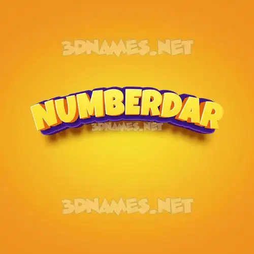 numberdar in Orange Toon style - 3D name wallpaper