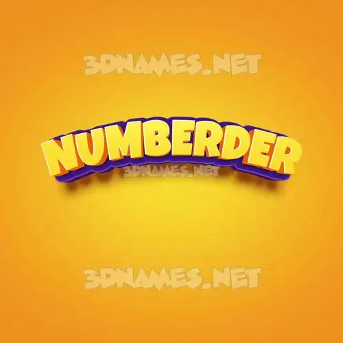 numberder in Orange Toon style - 3D name wallpaper numberder in Orange Toon style - 3D name wallpaper