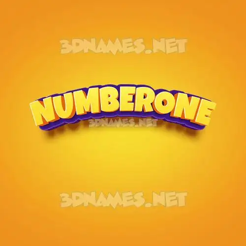 numberone in Orange Toon style - 3D name wallpaper