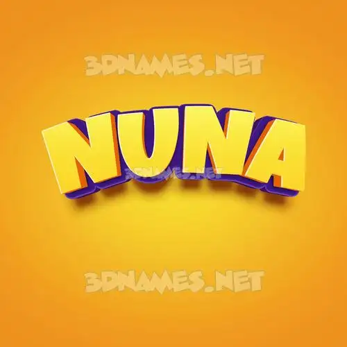 nuna in Orange Toon style - 3D name wallpaper