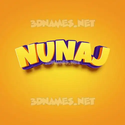 nunaj in Orange Toon style - 3D name wallpaper