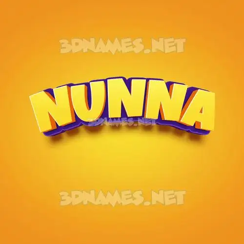 nunna in Orange Toon style - 3D name wallpaper