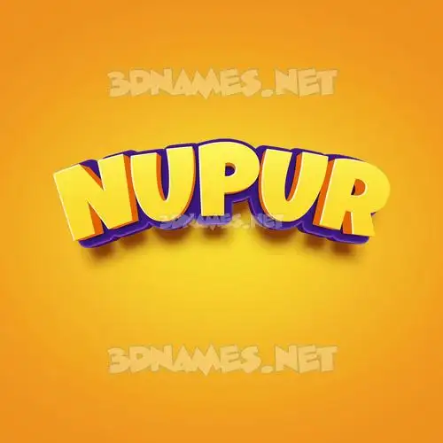 nupur in Orange Toon style - 3D name wallpaper