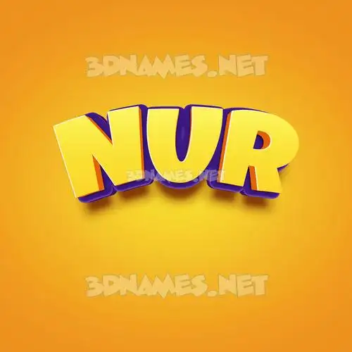 nur in Orange Toon style - 3D name wallpaper nur in Orange Toon style - 3D name wallpaper