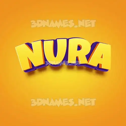 nura in Orange Toon style - 3D name wallpaper