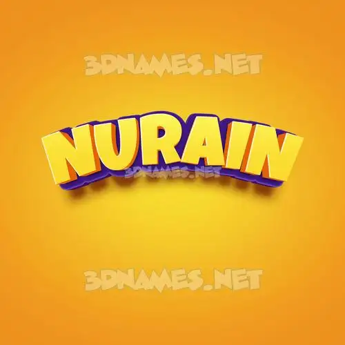 nurain in Orange Toon style - 3D name wallpaper