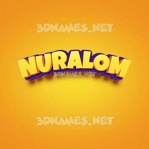 nuralom in Orange Toon style - 3D name wallpaper