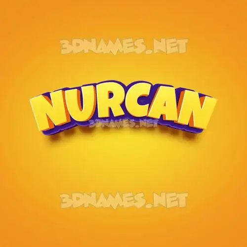 nurcan in Orange Toon style - 3D name wallpaper