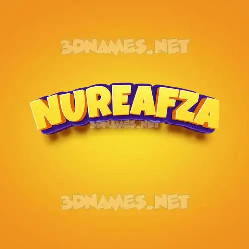 nureafza in Orange Toon style - 3D name wallpaper nureafza in Orange Toon style - 3D name wallpaper