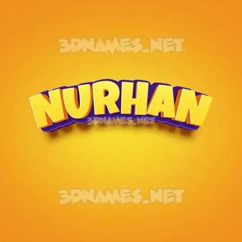 nurhan in Orange Toon style - 3D name wallpaper