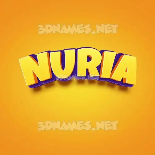 nuria in Orange Toon style - 3D name wallpaper