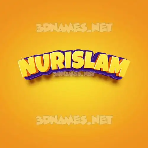 nurislam in Orange Toon style - 3D name wallpaper