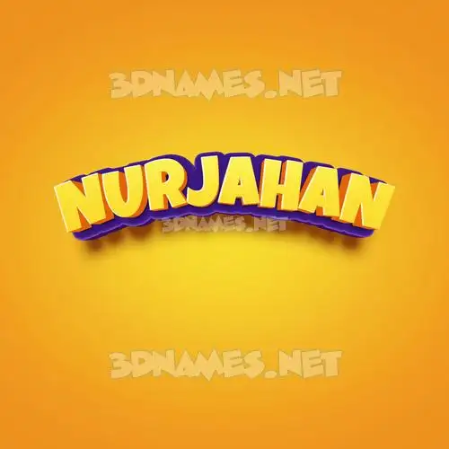 nurjahan in Orange Toon style - 3D name wallpaper
