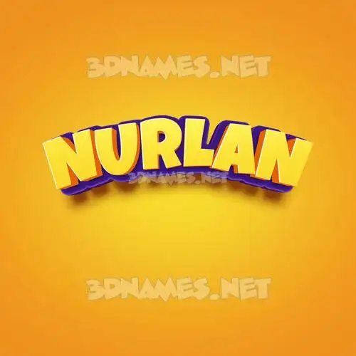nurlan in Orange Toon style - 3D name wallpaper
