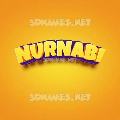 nurnabi in Orange Toon style - 3D name wallpaper