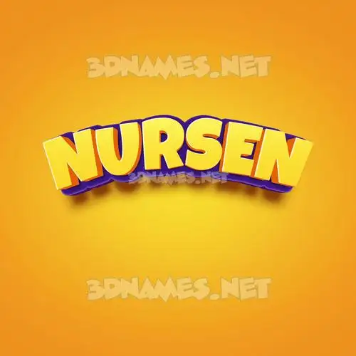 nursen in Orange Toon style - 3D name wallpaper