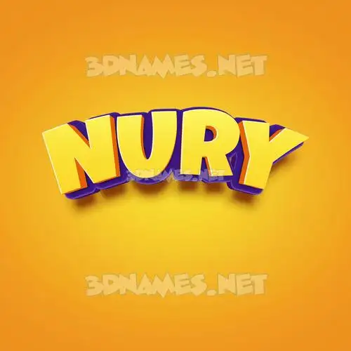 nury in Orange Toon style - 3D name wallpaper