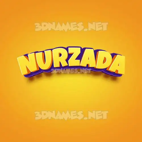 nurzada in Orange Toon style - 3D name wallpaper