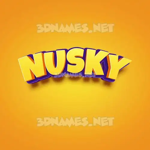 nusky in Orange Toon style - 3D name wallpaper