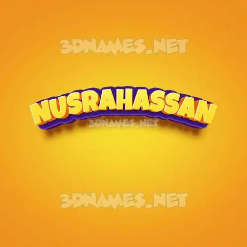 nusrahassan in Orange Toon style - 3D name wallpaper nusrahassan in Orange Toon style - 3D name wallpaper