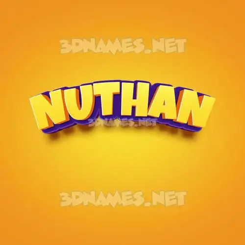 nuthan in Orange Toon style - 3D name wallpaper