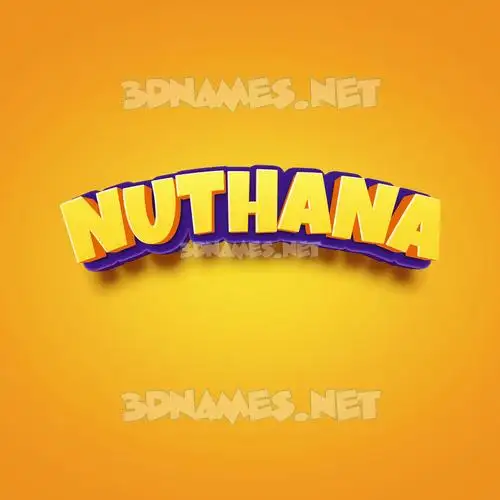 nuthana in Orange Toon style - 3D name wallpaper